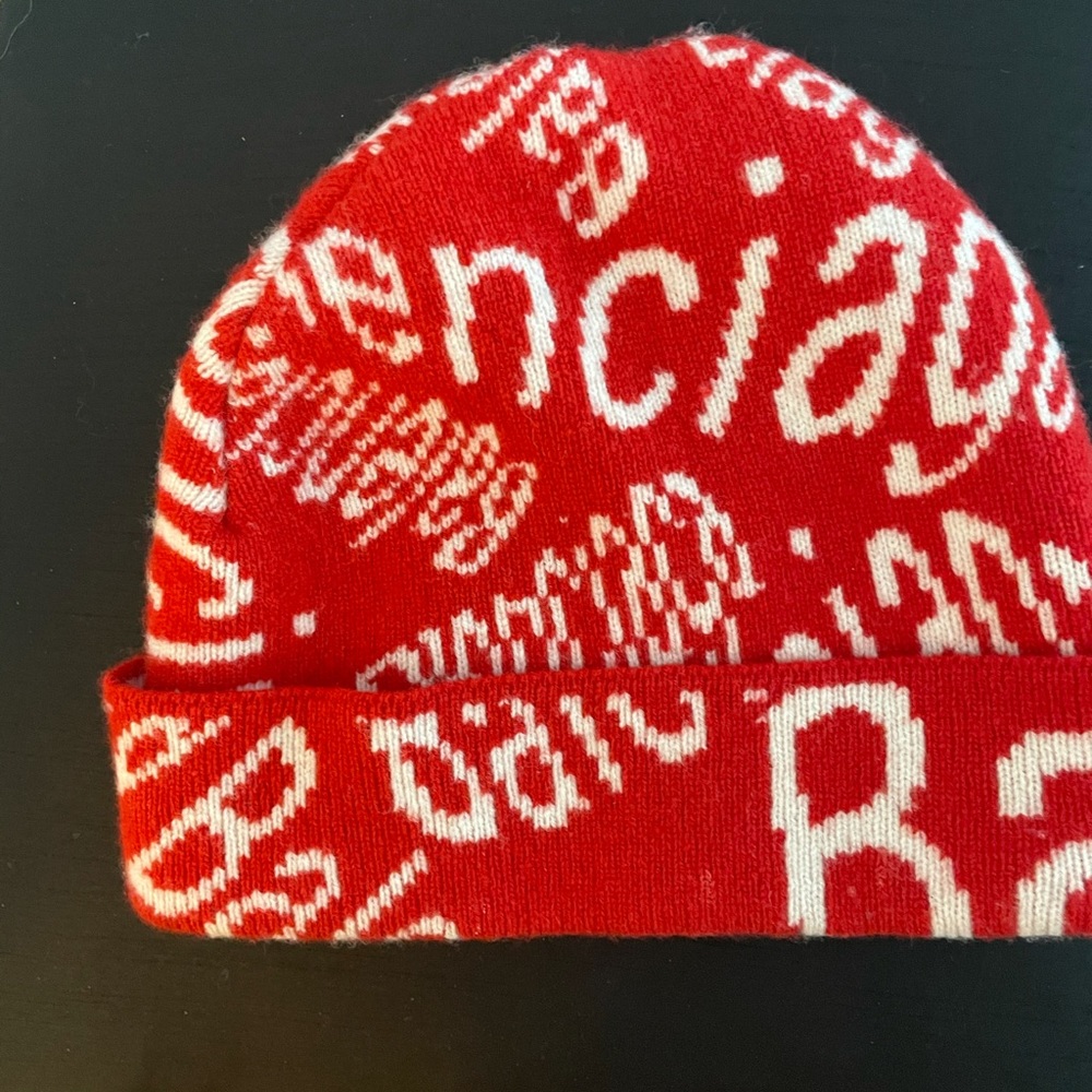 Authentic Balenciaga Unisex Wool Beanie Red